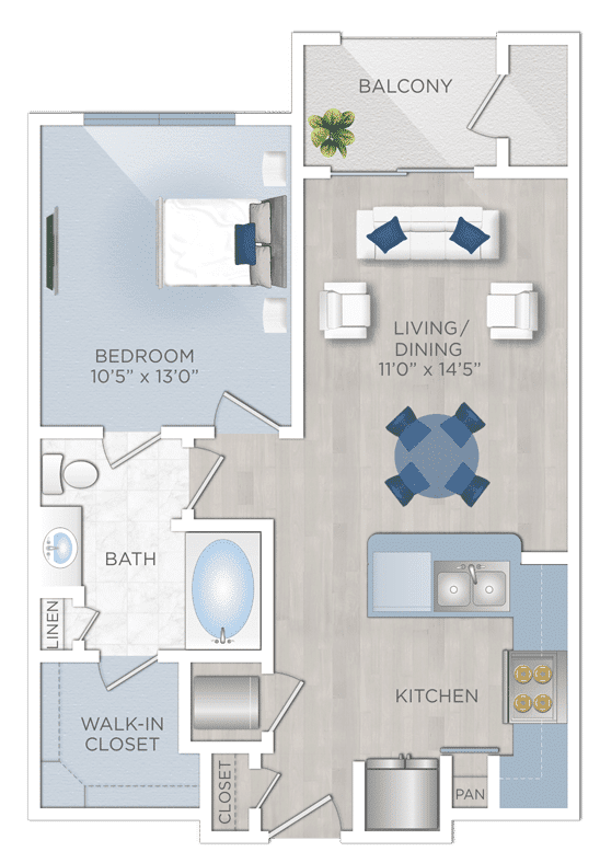 One Bedroom Energy Corridor Apartments 