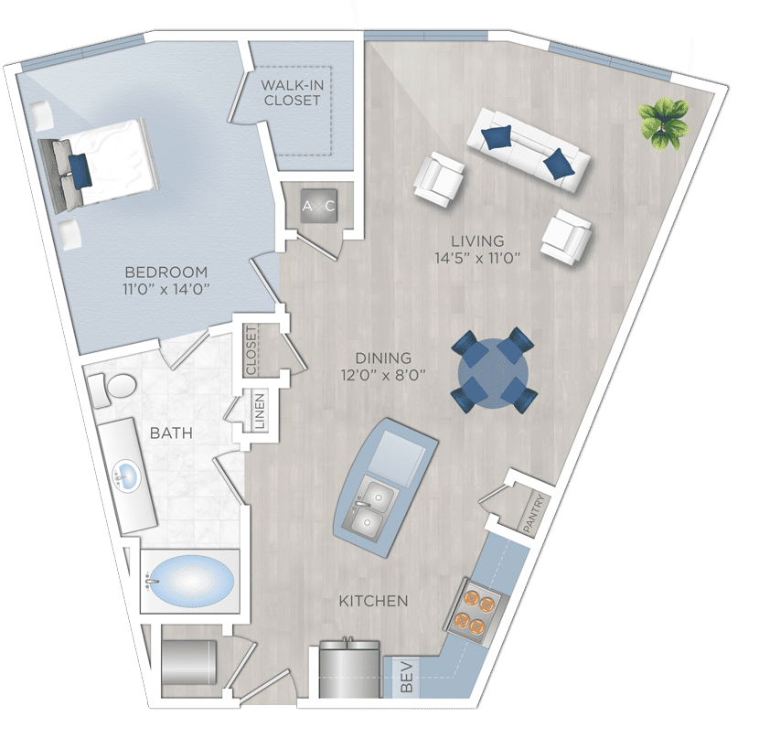 One Bedroom Energy Corridor Apartments 