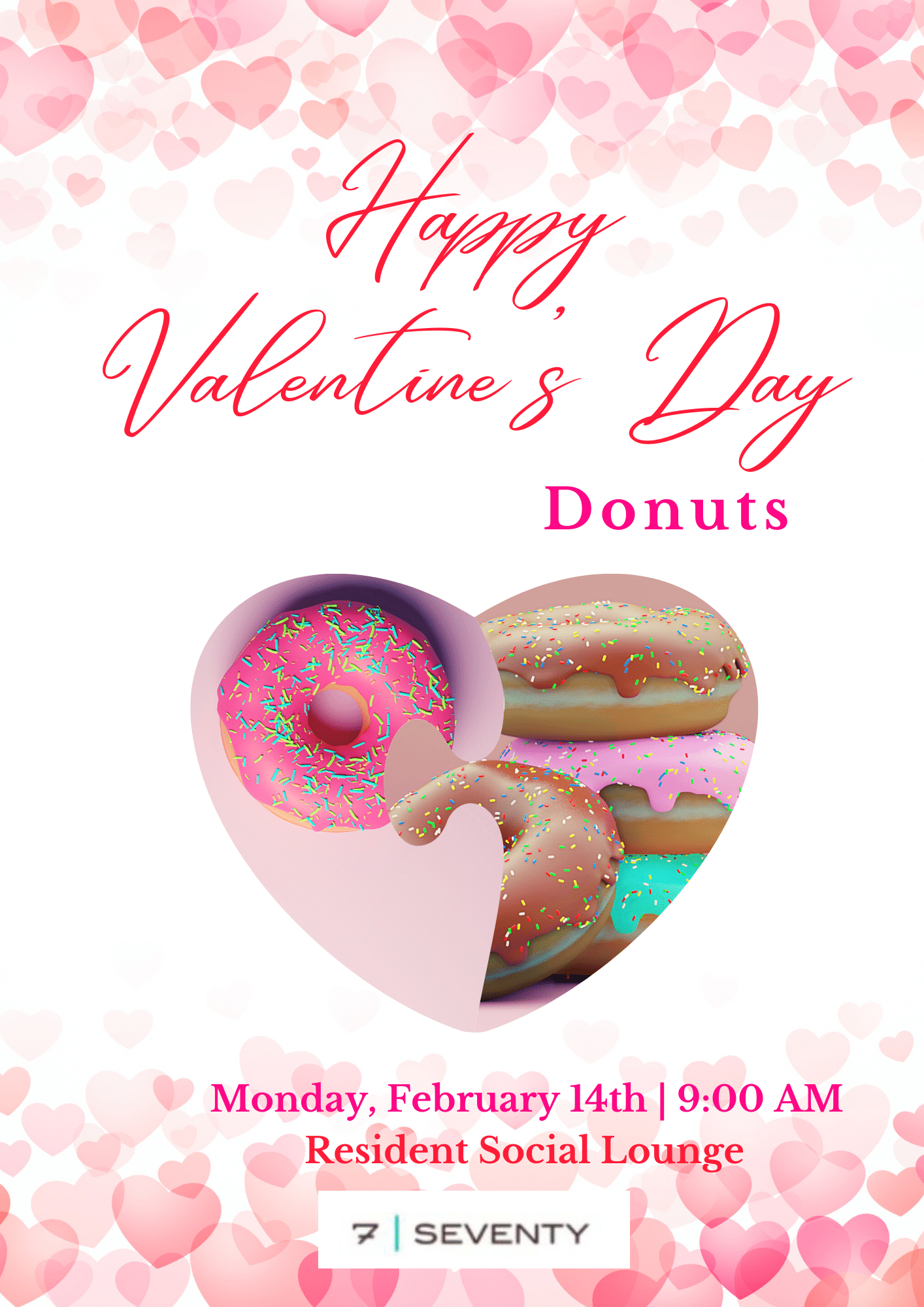 Apartments in Houston’s Energy Corridor Happy Valentine's Day donuts in Apartments for rent in Houston's Energy Corridor.