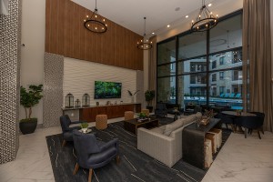 Apartment for rent in Houston's Energy Corridor - Clubhouse Lounge with View to Pool            
