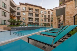 Apartment for rent in Houston's Energy Corridor - Pool and Patio with Lounges and Tanning Shelf            